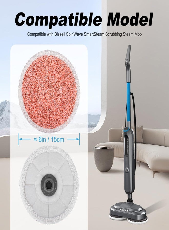 BeiLan 3897A Replacement Steam Mop Pads: 12 Packs Spin Mop Refills Compatible with Bissell Spinwave 3897A 3712C 3712W SmartSteam Scrubbing Steam Mop - Hard Floor Steam Mop Washable Pads (Heavy & Soft) - Image 2
